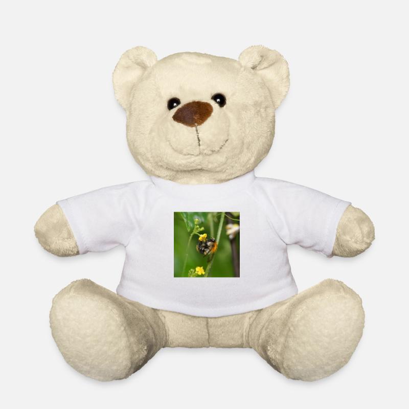 Hummel auf gelber Blüte - Teddy - Weiß