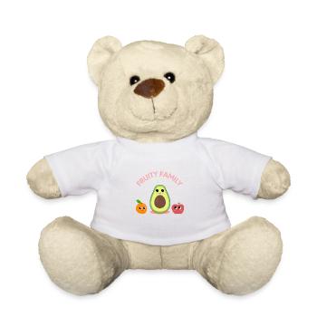 Fruity Family Vegan Design - Teddy Bear - white - Front