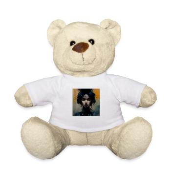 Beautiful black hair Woman close up profile MOTIVE - Teddy Bear - white - Front