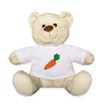 Carrot Carrot Vegetable Health Vegan Gift - Teddy Bear - white - Front