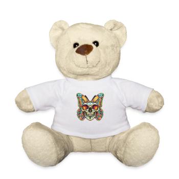 Farbenfroher Mexikanischer Schmetterling Totenkop - Teddy - Weiß - Vorne