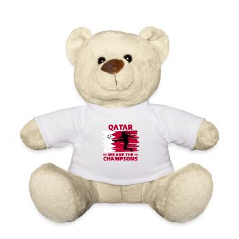 Qatar Football 2022 Qatari Football Supporter - Teddy Bear - white - Front
