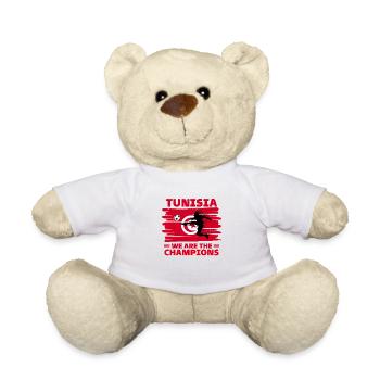 Tunisia Football 2022 supporter of Tunisia footbal - Teddy Bear - white - Front
