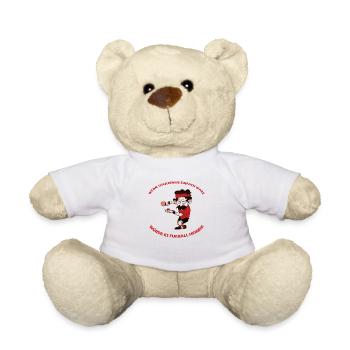 Tischtennis Ping Pong Kinder Jungen Männer T-Shirt - Teddy - Weiß - Vorne