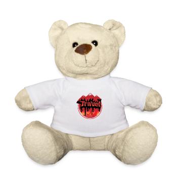 Art graphique de badge de voyage et de vacances - Nounours - blanc - Devant