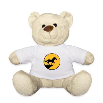 Stehendes Pferd Klippe Mond - Teddy - Weiß - Vorne