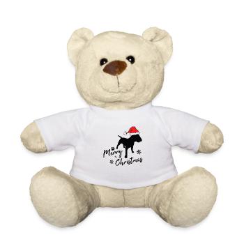 Joyeux Noël Bull Terrier - Nounours - blanc - Devant