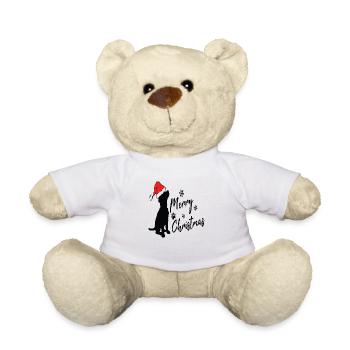 Joyeux chiot d’or de Noël - Nounours - blanc - Devant