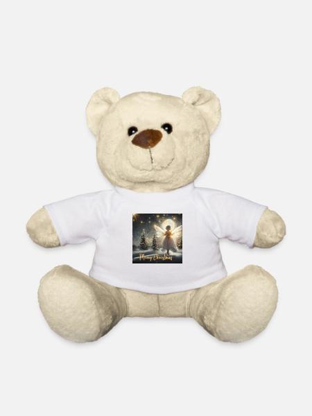 Schöner Weihnachtsengel in der Weihnachtsnacht - Teddy - Weiß