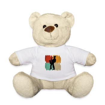 Retro saxophone - Teddy Bear - white - Front