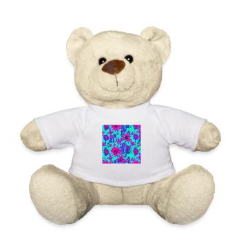 Die Schönheit von Blumen in blauen Mustern - Teddy - Weiß - Vorne