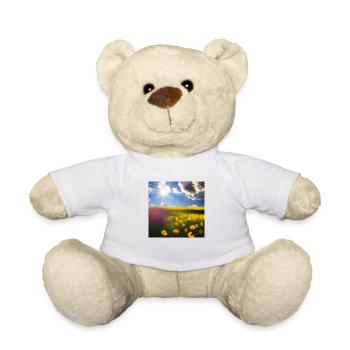 Sommer Blauer Himmel Gelbe Blumen - Teddy - Weiß - Vorne