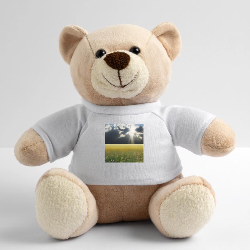 Sunny meadow with fluffy clouds Teddy Bear
