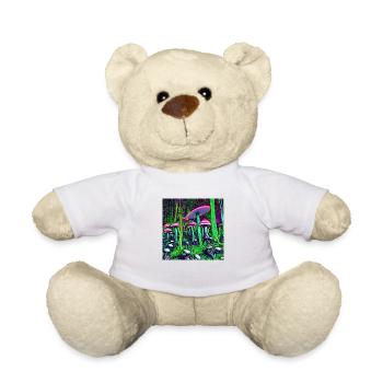 Psychedelische Pilzkunst - Teddy - Weiß - Vorne