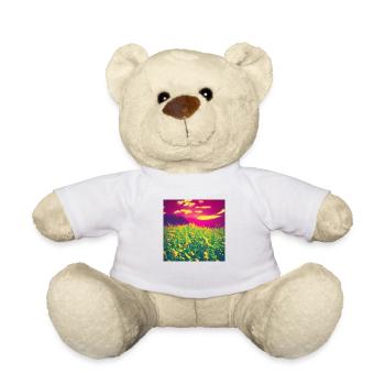 Abstract Flowers on a Pink Background - Teddy Bear - white - Front