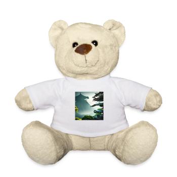 Japanischer Tempel auf dem Hügel - Teddy - Weiß - Vorne