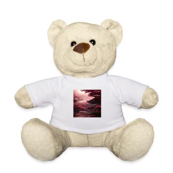 Japanese scenery in red - Teddy Bear - white - Front