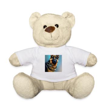 German Shepherd portait - Teddy Bear - white - Front