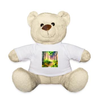Water color green forest - Teddy Bear - white - Front