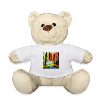 Aquarelle de printemps de la forêt - Nounours - blanc - Devant