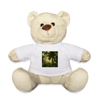 Une forêt avec des palmiers - Nounours - blanc - Devant