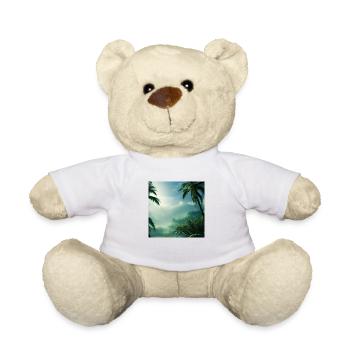 Palm tree holiday nature - Teddy Bear - white - Front