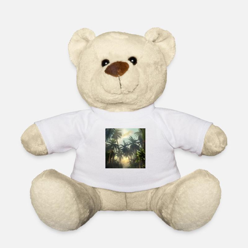Jungle avec palmiers - Nounours - blanc
