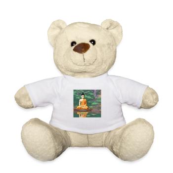 Cartoon Buddha Statue Kunst - Teddy - Weiß - Vorne