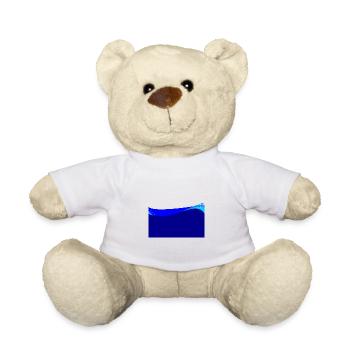 Dark Blue Wave Background - Teddy Bear - white - Front
