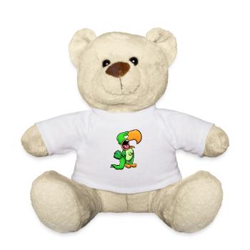 Perroquet vert ennuyé - Nounours - blanc - Devant