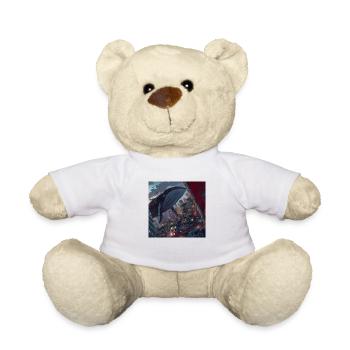 Whale floating in the city - Teddy Bear - white - Front