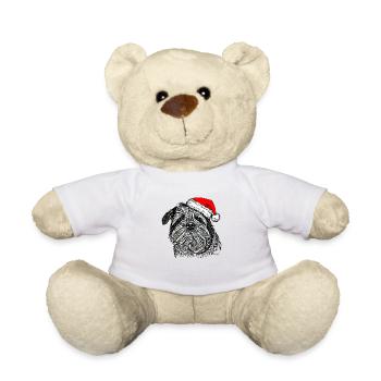 Weihnachten Hund süß lustig Hunde Tier Welpe 3 - Teddy - Weiß - Vorne