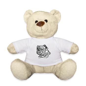 Bulldog french english dog pooch 10 - Teddy Bear - white - Front