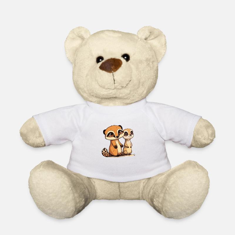 Comic Cute Kawaii Sticker Erdmännchen Hörnchen - Teddy - Weiß