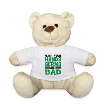 Wash Your Hands, Germs Are Bad 2 - Teddy - Weiß - Vorne
