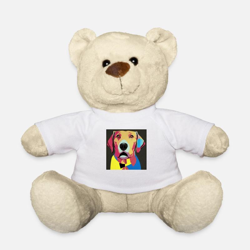 Teckel Pop Art - Nounours - blanc