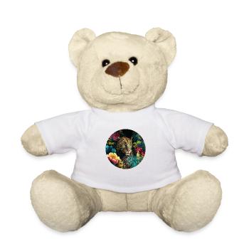 Leopard Jungle Flowers - Teddy Bear - white - Front