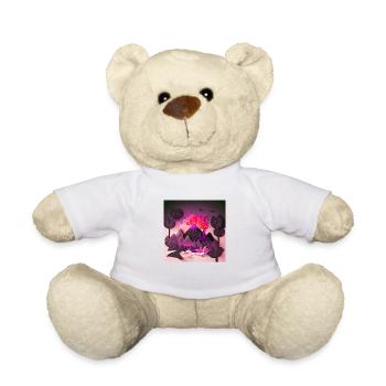 beautiful jungle landscape with a vulcano erupting - Teddy - Weiß - Vorne