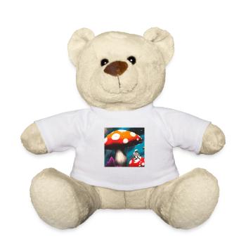 Cosmonaute sur la planète champignon magique - Nounours - blanc - Devant