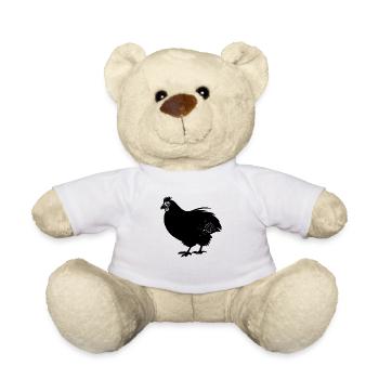 Funny Chicken Line Art Pop Art Minimalist 3 - Teddy Bear - white - Front