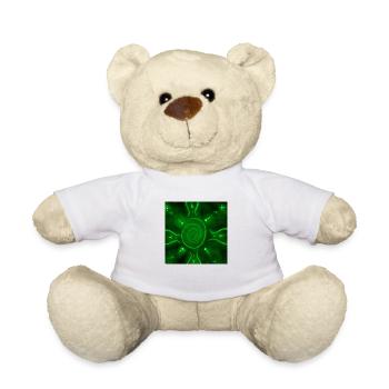 SUNNY GREEN MANDALA - Teddy Bear - white - Front