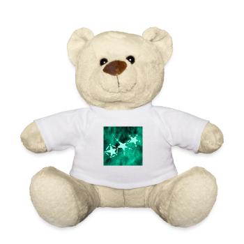 THREE BLUE STARS - Teddy Bear - white - Front
