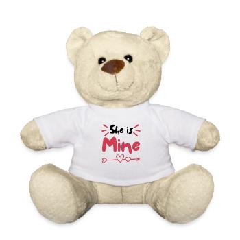 She Is Mine - Teddy Bear - white - Front