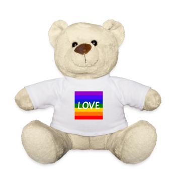 Love Rainbow - Teddy Bear - white - Front