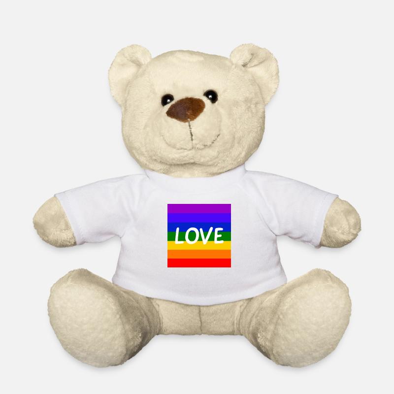 Liebe Regenbogen - Teddy - Weiß