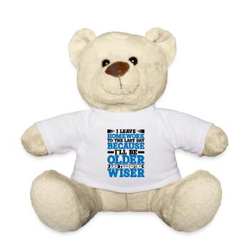 Je laisse les devoirs au dernier jour - Nounours - blanc - Devant