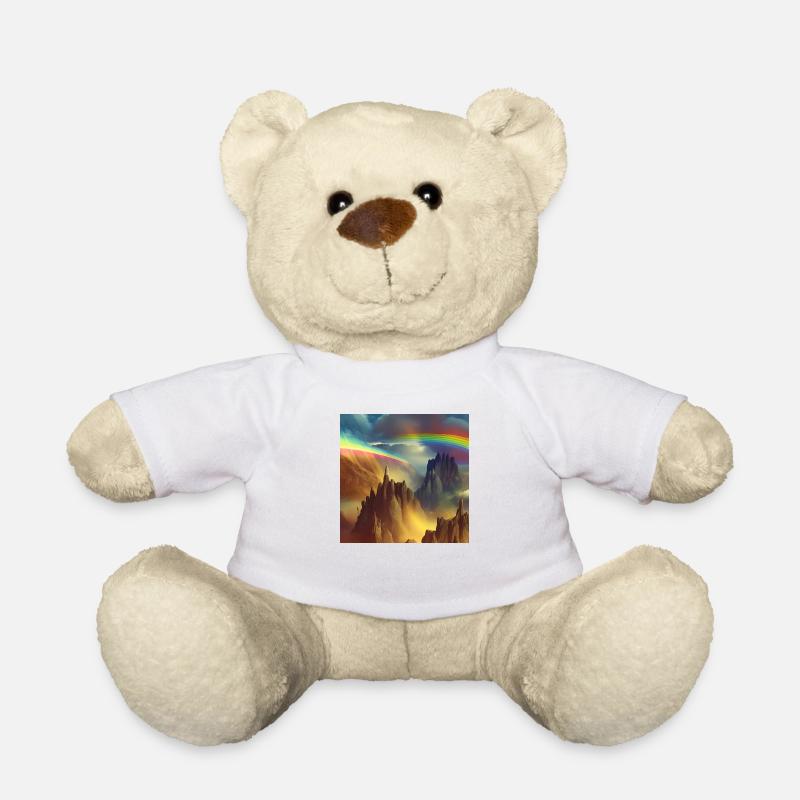 Regenbogen am Berg - Teddy - Weiß