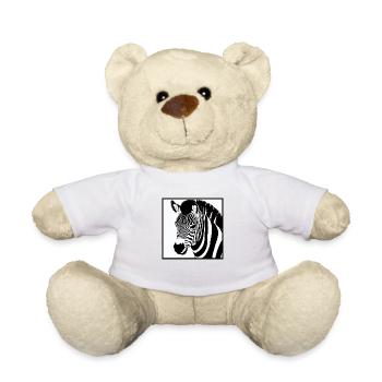 Fun Zebra Cartoon Funny Nature Animal Safari 8 - Teddy Bear - white - Front