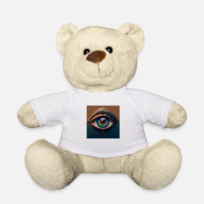abstract eye pointillism - Nounours - blanc