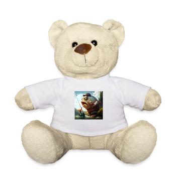 Caricature de pêcheur - Nounours - blanc - Devant